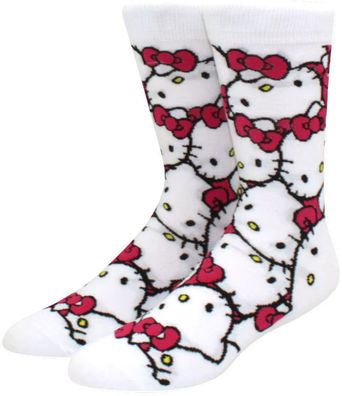 Hello Kitty Weiße Socken - Lustige Sanrio Cartoon Happy-Socken