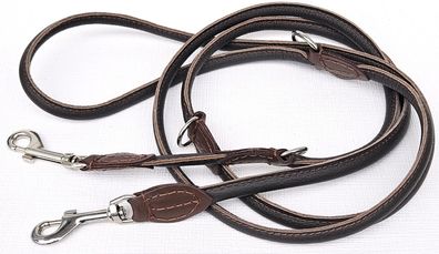 Luxus Hundeleine, Runde Leine, 220cm/8mm, Nappa Leder, BRAUN (Pl.20-5-9-81)