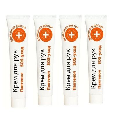 4 St"Domaschnij Doktor" Handcreme Panthenol Sos-Pflege, für extrem trockene Haut