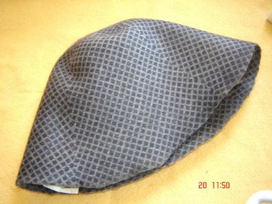 Hutstumpen Wolle m Mohair bedruckt kl Karo schwarz grau 120 gr Ü 50 Rd 84cm Stu 709