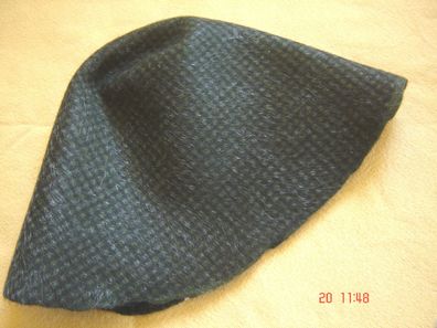 Hutstumpen Wolle m Mohair bedruckt kl Karo schwarz tanne 100 gr Ü 50 Rd 86cm Stu 706