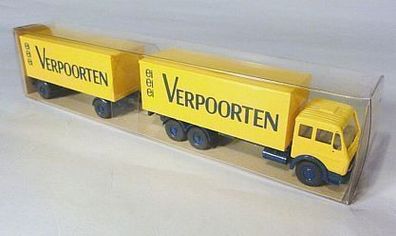 Wiking H0 457 Mercedes Benz MB 1632 Eieiei Verpoorten Koffer-Lastzug LKW NEU OVP