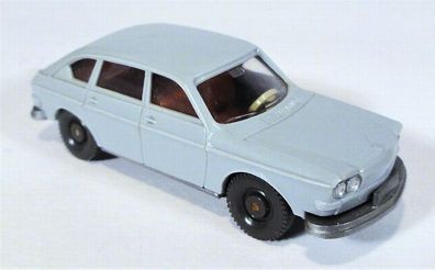 Wiking H0 46/1 VW Volkswagen 411 VW411 Nasenbär PKW grau Doppel SW Emblem Haube