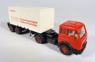 Wiking H0 526 Mercedes Siemens EWSD Container LKW Sattelzug