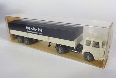 Wiking H0 535 MAN LKW 19.230 M.A.N. Planen-Sattelzug dunkelblaue Plane NEU OVP