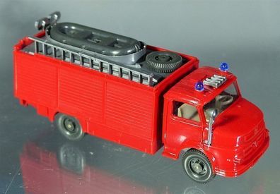 Wiking H0 623/4 Mercedes Benz L1413 Rüstwagen Feuerwehr Schlauchboot Chassis grau