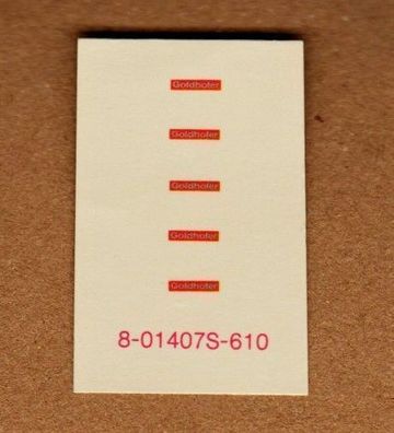 Roco H0 Decals Beschriftung Naßschiebebilder 1407 Goldhofer NEU unbenutzt
