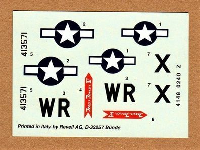 Revell 1:72 4148 0240 Z Decals Naßschiebebilder für Texas Terror USAF NEU Unbenutzt