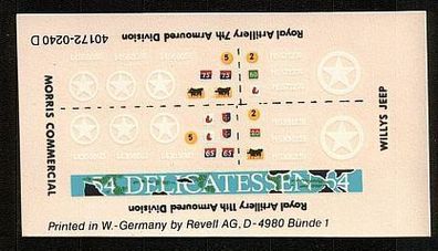 Revell Decals Naßschiebebilder Abzeichen 40172-0240 Artillery 7th Armoured Division