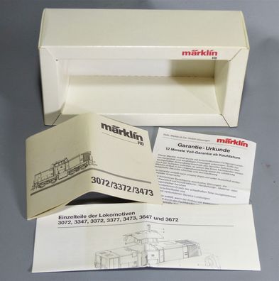 Märklin Hobby H0 3072 Einschieber Schubkarton BR212 mit Papieren Anelitung Teile OK