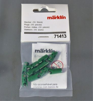 Märklin Zubehör 71413 - 10 Stecker grün - Grüne Stecker - Kabelstecker NEU OVP