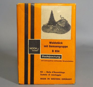 Noch modell H0 B834 Mini-Diorama Waldstück mit Gemsengruppe 50/60er Jahre NEU OVP