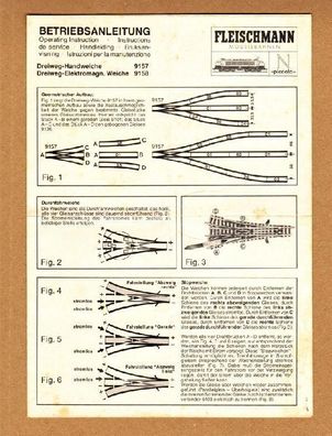 Fleischmann Spur N piccolo Betriebsanleitung für Weiche Dreiwegeweiche 9157 9158