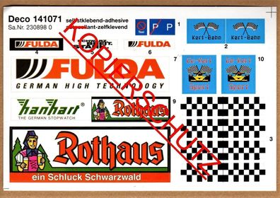 Faller H0 Deco 141071 Tribüne GoKart-Bahn Klebebogen Dekorbogen 230898 0 Beschriftung