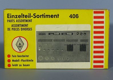 Faller H0 Einzelteilsortiment 406 Uhr Reklame Coca-Cola Briefkästen 50er/60er NEU O