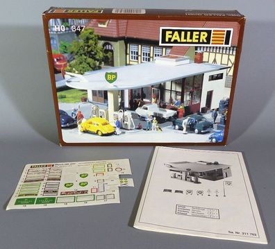 Faller H0 Leerkarton Leerverpackung mit Anleitung 347 BP Tankstelle der 50er Jahre