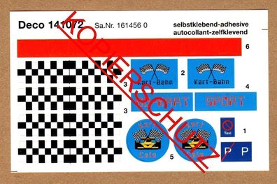 Faller Ho Deco 141072 Rundcafe GoKart-Bahn Klebebogen Dekorbogen 1614560 Beschriftung