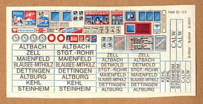 Kibri H0 Haft-Etikett-Nr. Et.123 gebäude Bahnsteig Altbach B-9542 B-9544 B-9554 NEU