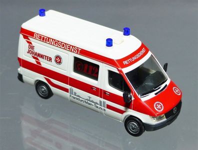 Herpa H0 043229 Mercedes Benz Sprinter Johanniter 112 Frankfurt / Main-Taunus