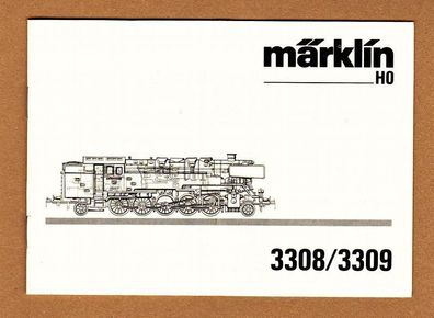 Märklin H0 Anleitung Betriebsanleitung Beschreibung Dampflok 3308 3309