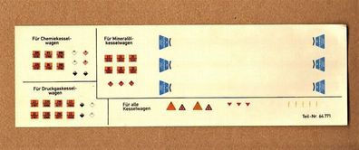 Märklin H0 64771 Decals Zuglaufschilder Schiebebilder-Satz Kesselwagen 64 771