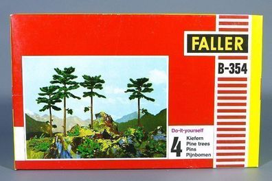 Faller H0 B-354 Do-it-yourself 4 Kiefern Bäume Bausatz 60er/70er Jahre NEU OVP