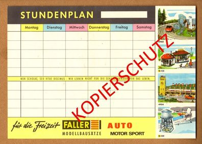 Faller AMS original Werbeartikel Stundenplan für Schule 50er/60er Jahre orginell