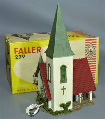 Faller H0 239 Große Kirche mit Läutwerk Werks-Fertigmodell Kauffertigmodell 50er