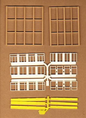 Faller H0 3016 Einzelteilsortiment Einzelteilpackung Moderne Fronten gelb 50er/60er