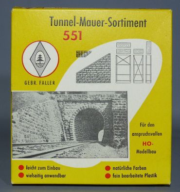 Faller H0 551 Einzelteilsortiment Tunnel-Mauer-Sortiment 50er/60er Jahre NEU OVP