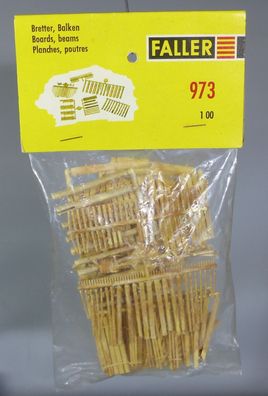 Faller H0 973 Einzelteilsortiment Einzelteilpackung Holz Stämme Bretter 50er/60er O