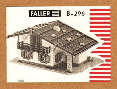 Faller H0 Anleitung Bauanleitung Instruction B-296 Alpenhaus Chalet Berghof Berg-Haus