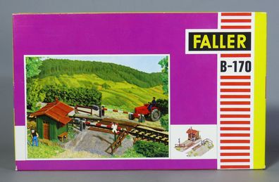 Faller H0 B-170 Beschrankter Bahnübergang Übergang Schranke 60er/70er NEU OVP