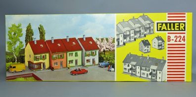 Faller H0 B-224 Vier Reihenhäuser 4x Reihenhaus & Laden 50er/60er Jahr NEU flache O