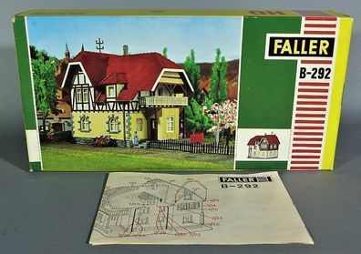 Faller H0 B-292 Villa - Leerkarton Leerverpackung OKT Originalkarton mit Baunleitung