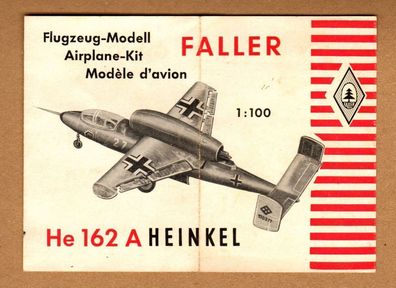 Faller 1:100 Flugzeugmodell 1162 Heinkel He-162 A Düsen-Bomber Anleitung