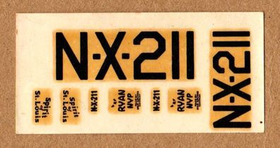 Faller 1:100 Flugzeugmodell Decals für 1927 Spirit of St. Louis Lb27 Naßschiebebilder