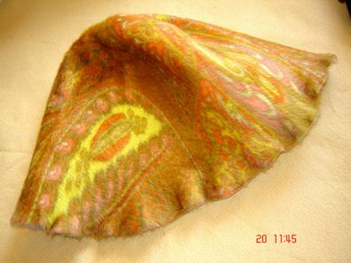 Stumpen weicher Melousine orange bedruckt einseitig 70 gr Überkopf 56 cm Rand 108 cm