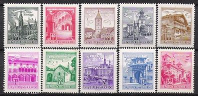 Österreich Nr.1111/20 * * Freimarken Bauwerke 1962, postfrisch