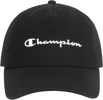 Champion Unisex Dad Cap - Schwarze verstellbare Kappe mit Metallschließe und Logo