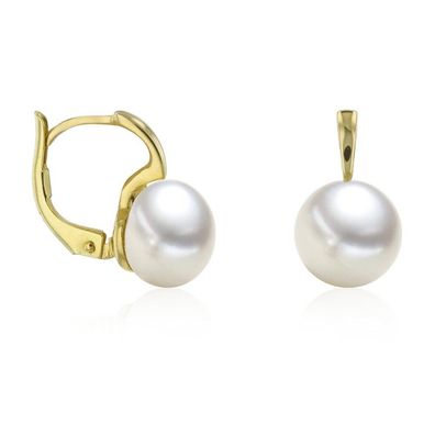 Luna-Pearls - 311.0947 - Ohrhänger - Süßwasser-Zuchtperle 7.5-8mm - 585 Gelbgold