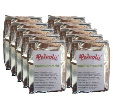 5kg (10x500g) Kürbiskernmehl teilentölt glutenfrei vegan 56% Protein Mehl Ersatz