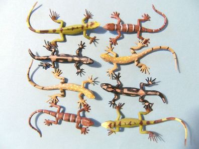 Eidechsen 8erSet 10-15cm Echse Echsen Reptil Salamander Tier Tiere Eidechse neu