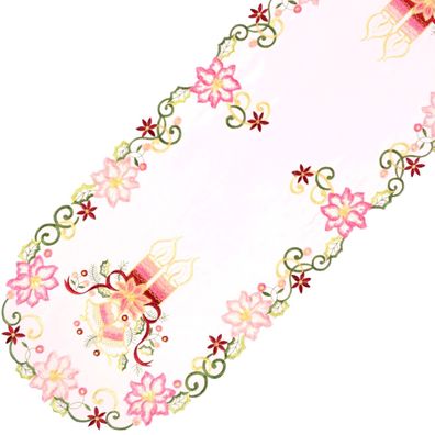 Tischläufer Weihnachten Oval 40x110 Hossner Kerzenduett Rosa Tischdecke Läufer Decke