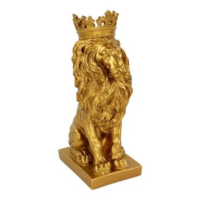 Werner Voß Löwe m. Krone, gold 29x20x57 cm