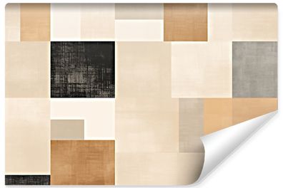 Muralo Vlies Selbstklebende Fototapete Abstraktion Quadrate Rechtecke Japandi-Stil