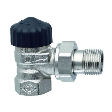 Heimeier Thermostat-Ventilunterteil Standard, Eckform, DN 25, vernickelt