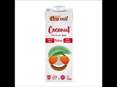 EcoMil 6x EcoMil Bio Kokosdrink Zuckerfrei (Zuckergehalt<0,3 g pro 100g) 1l