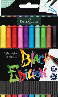 Faber-Castell Filzstifte Black Edition, 10er Kartonetui
