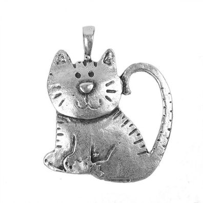 Minott Anhänger Kater - Katze aus versilbertem Messing 21317